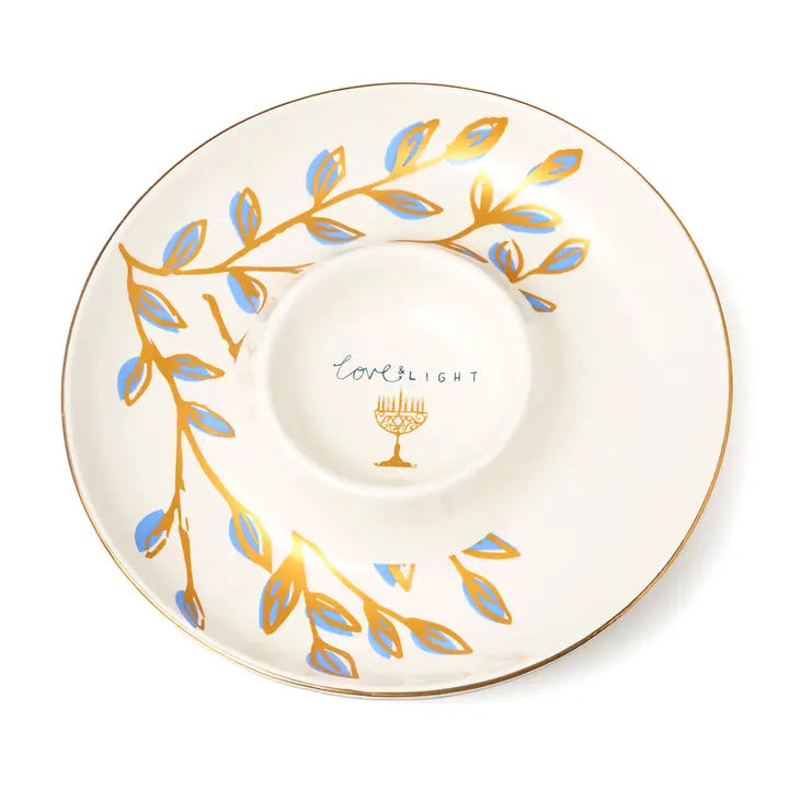 Festive Hanukkah Serving Plate Love & Light Design