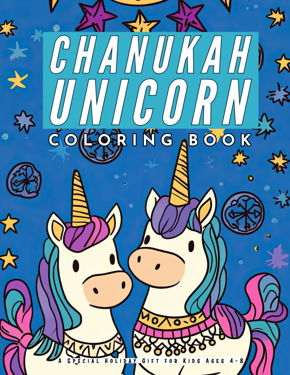 Chanukah Unicorn Coloring Book for Kids