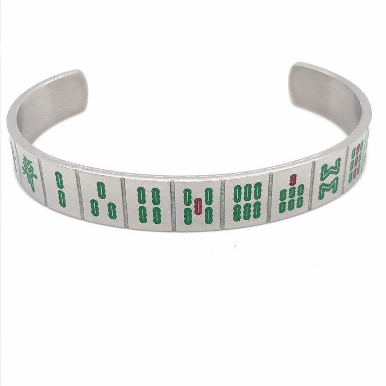 Mahjong Maven Engraved Cuff Bracelet