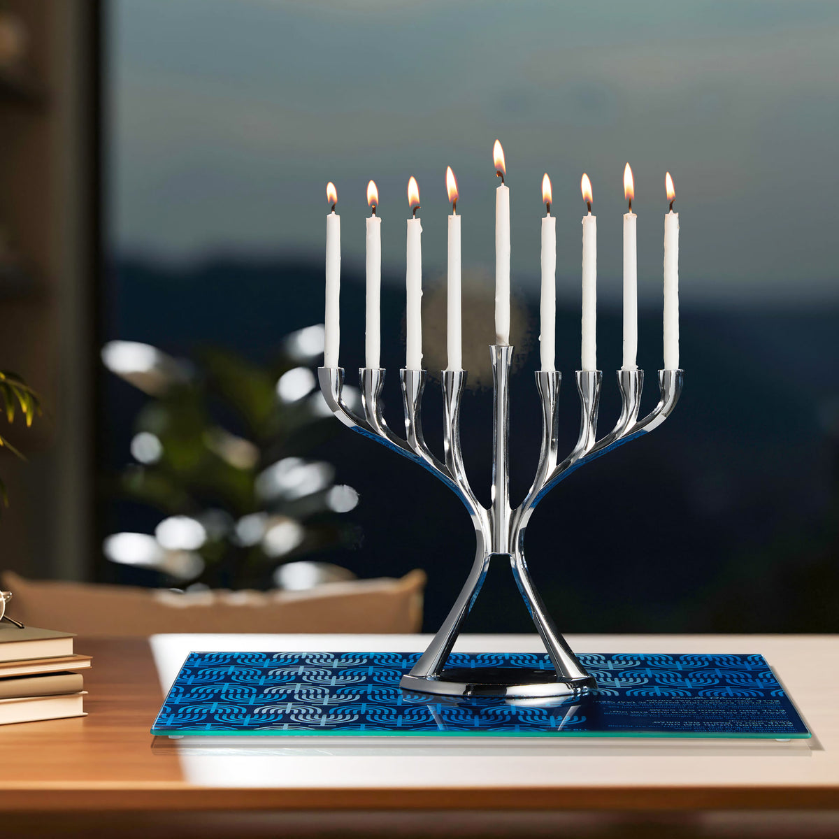 Many Menorahs Extra Large Tempered Glass Menorah Drip Tray