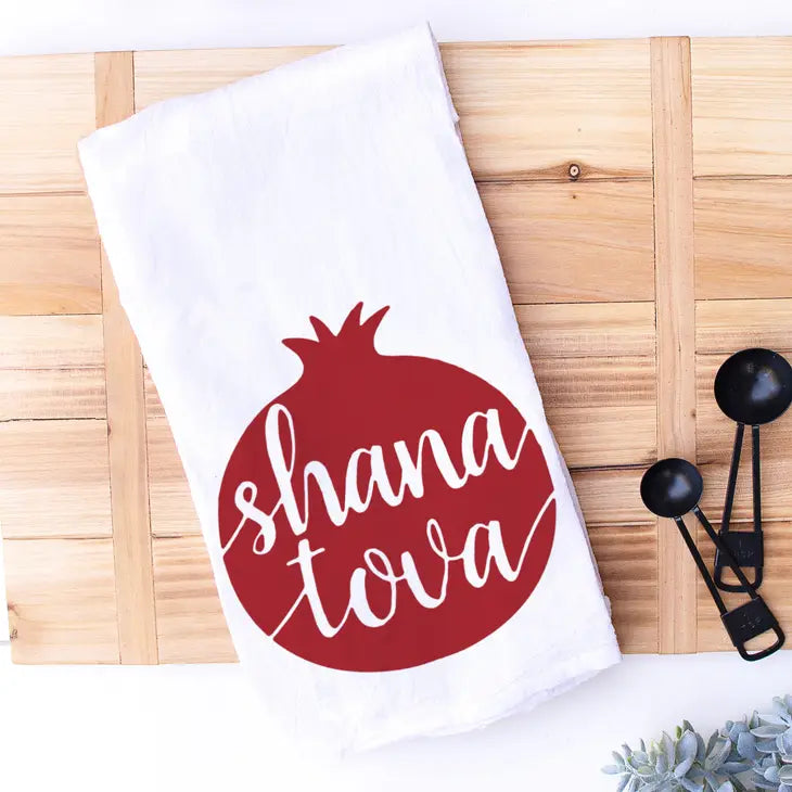 Shana Tova Pomegranate Kitchen Towel For Rosh Hashana