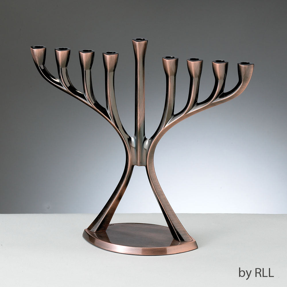 Copper Finish Modern Menorah