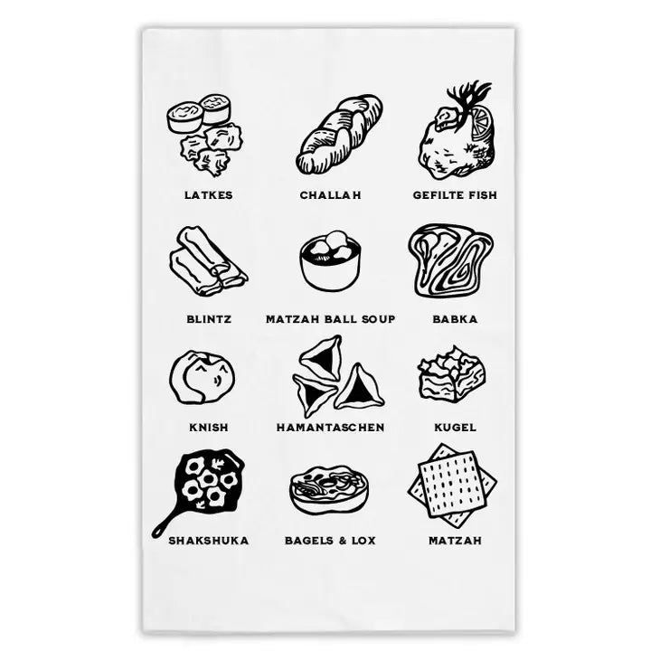 Jewish Foods Tea Towel